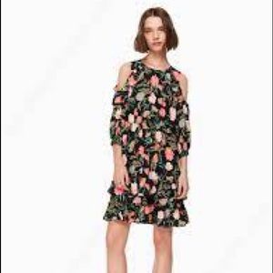 Kate Spade NewYork Blossom Cold Shoulder Multi-Tier Floral Print Dress Sz 10